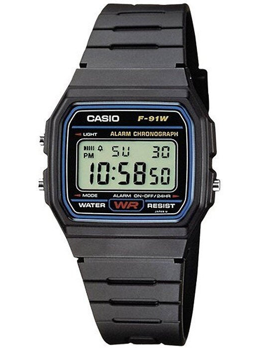 CASIO MEN'S WATCH F-91W-1YER (zd086a) - CLASSIC + BOX