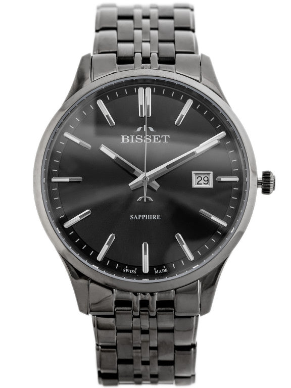 ZEGAREK MÄ˜SKI BISSET BSDF383 (zb094d) - SZAFIROWE SZKÅO