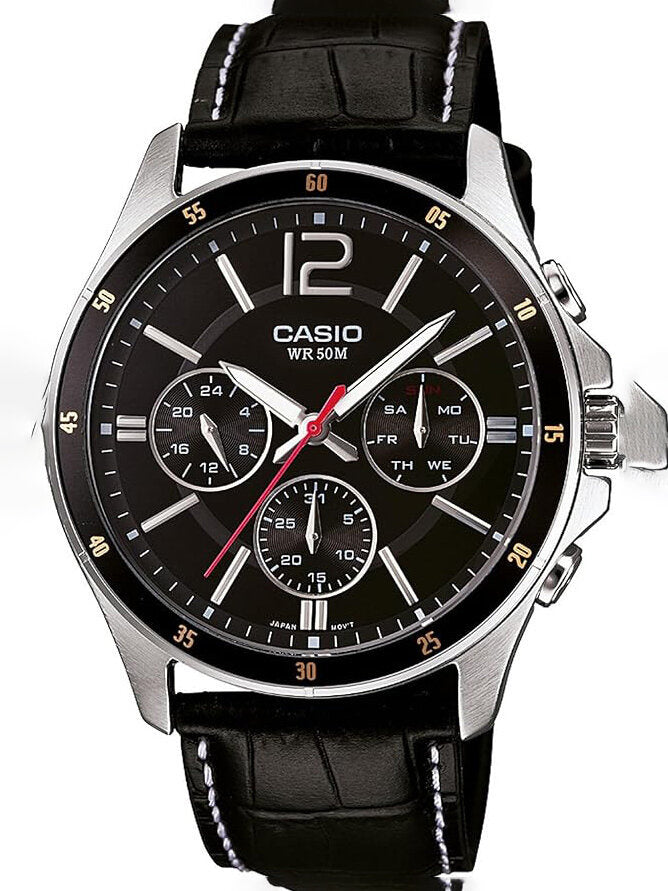 CASIO MEN'S WATCH MTP-1374L-1AV (zd064b) + BOX